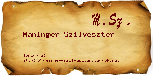 Maninger Szilveszter névjegykártya