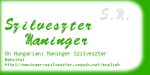 szilveszter maninger business card